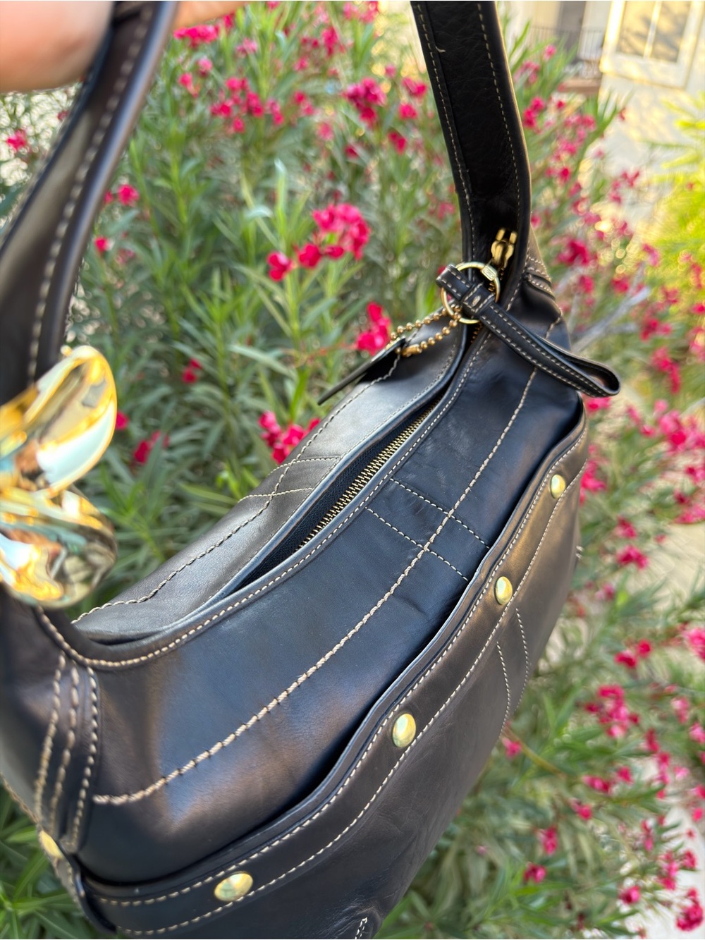 Vintage Grail: Coach Ergo Belted Hobo Bag in Black Leather (Style 11261) - Picture 9 of 12